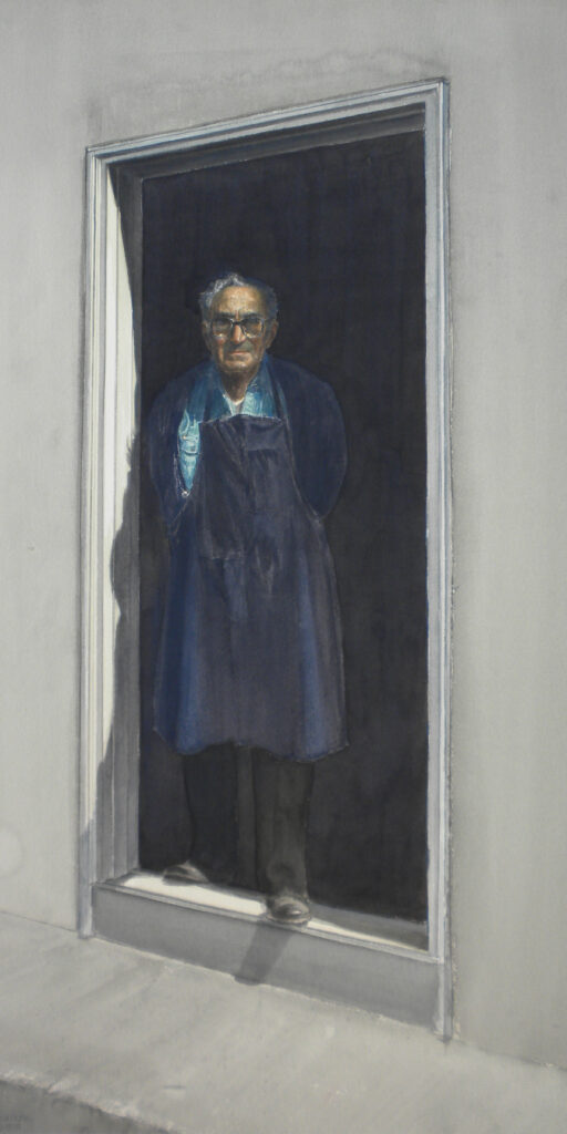 John in Doorway, Watercolor