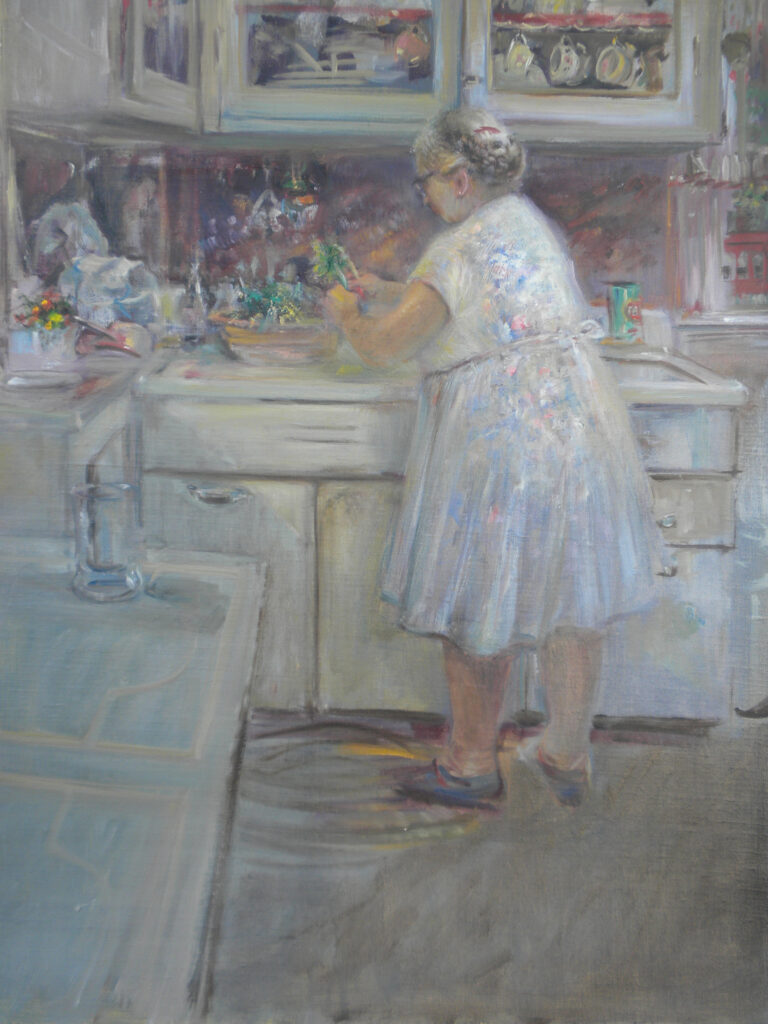 Mama in Kitchen, Oil Sketch