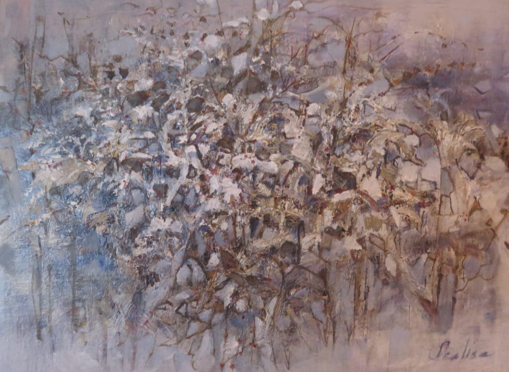 Snow Covered Branches, Oil